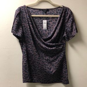 NWT Banana Republic short sleeve drape blouse